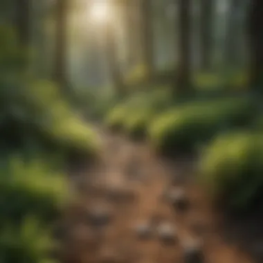 A diverse landscape showcasing various ground cover species