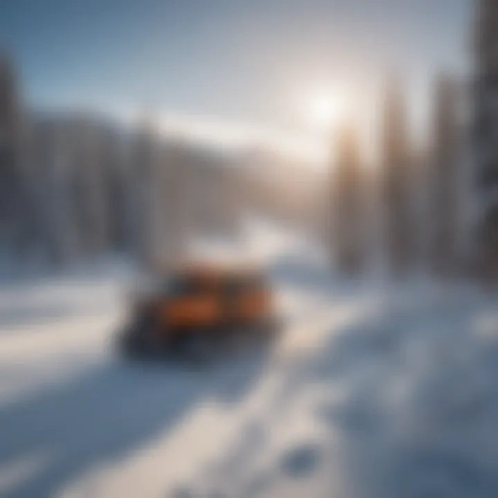 Group of adventurers enjoying a thrilling snowcat tour