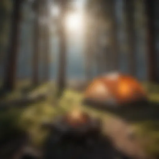 Scenic view of a campsite nestled in BLM land surrounded by pristine nature.
