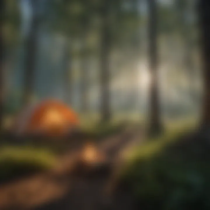 Eco-friendly camping setup highlighting sustainable practices in nature.