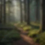 A dense American forest showcasing biodiversity