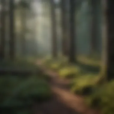 A dense American forest showcasing biodiversity