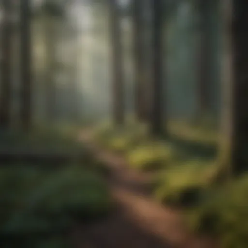 A dense American forest showcasing biodiversity