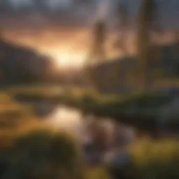 Sunset over H&A Outfitters lodge in New Mexico