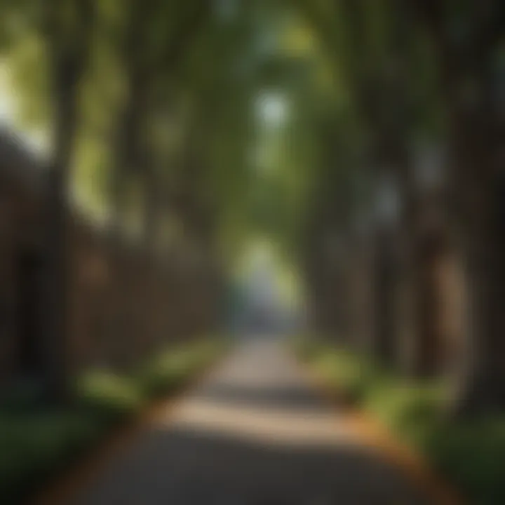 Harmonious blend of alley trees and architecture