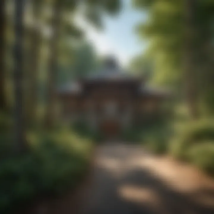 Scenic view of the Helen GA Visitor Center surrounded by lush greenery