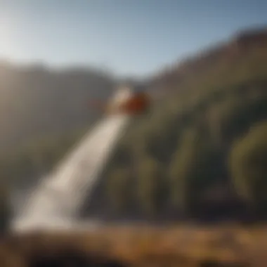 Aerial Support: Helicopter Water Drop Helicopter dropping water to extinguish United Fire in Tucson