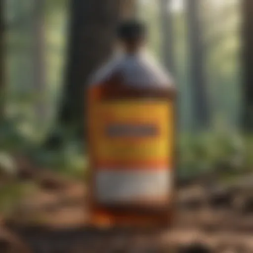 Herbicide bottle with warning label
