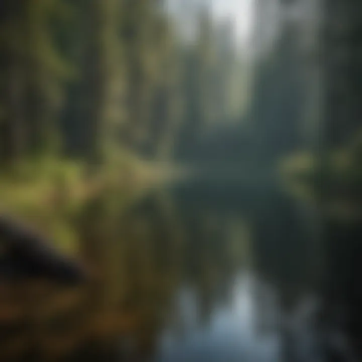 A serene lake surrounded by dense forests in the Hiawatha National Forest