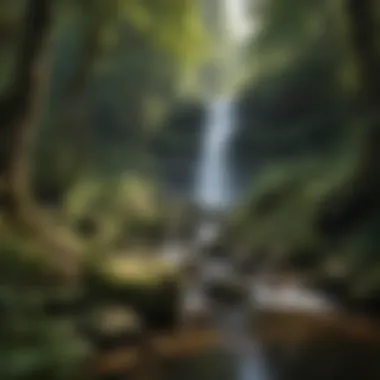 Hidden gem waterfall surrounded by foliage