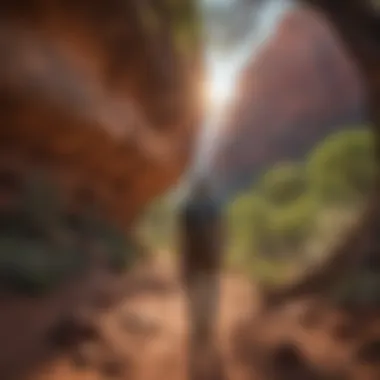 Hiker Admiring the Vortex Energy in Sedona Hiker Admiring the Vortex Energy in Sedona