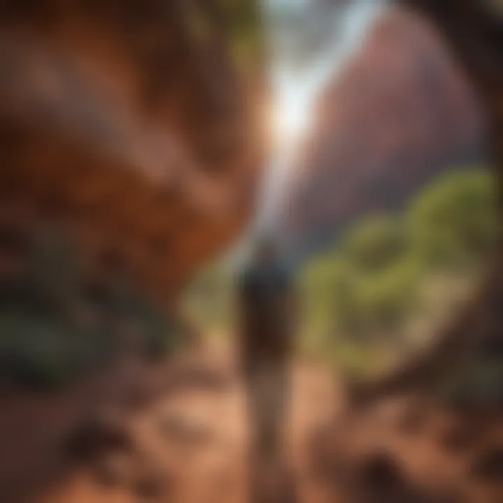 Hiker Admiring the Vortex Energy in Sedona Hiker Admiring the Vortex Energy in Sedona