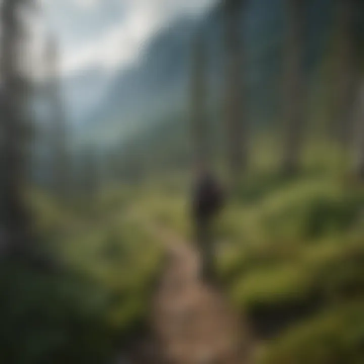 Hiker standing in contemplation at the edge of a vast Alaskan wilderness