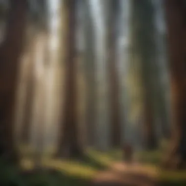 Hiker Gazing at Towering Sequoias