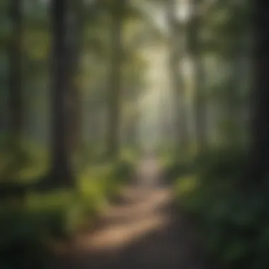 Tranquil Pathways of Timber Creek RV Park Hiking trail through the forest at Timber Creek RV Park