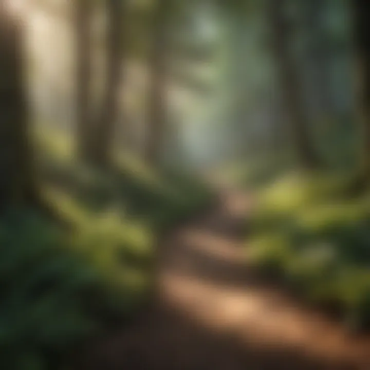 Enchanting Forest Path Hiking trail through lush forest