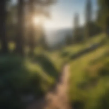 Hiking trail with panoramic view of Boise landscape