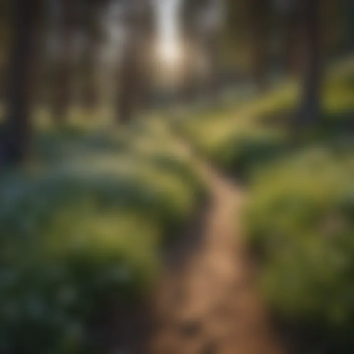 Hiking Trail Amidst Wildflowers in Tuolumne Campgrounds
