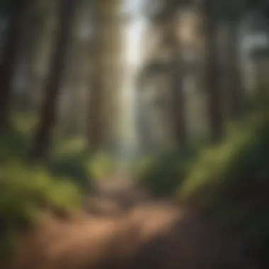 Hiking trails surrounded by lush greenery at Serrano Campground