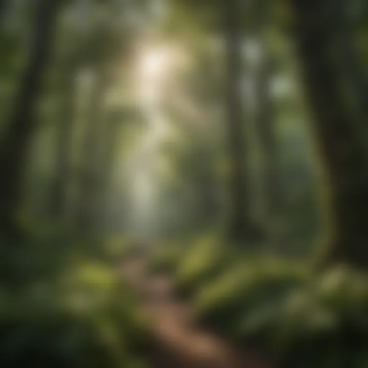 Lush Green Forest Canopy Flourishing forest landscape