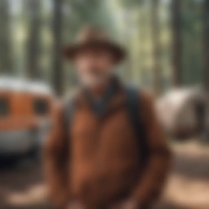 Campground host interacting with visitors and providing guidance