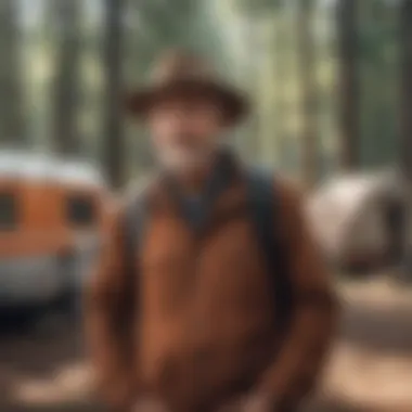 Campground Host Interacting with Visitors Campground host interacting with visitors and providing guidance