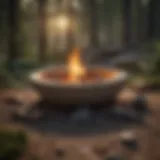 Materials neatly arranged for fire pit preparation