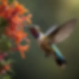 Vibrant Hummingbird Feeding on Nectar