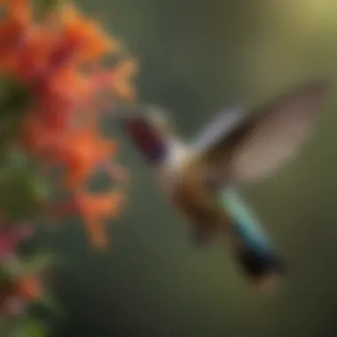 Vibrant Hummingbird Feeding on Nectar