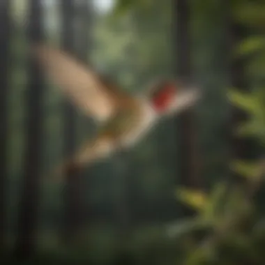 Moth hovering mid-air resembling a hummingbird