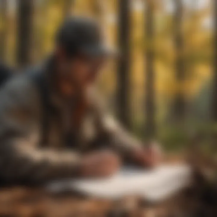 Hunter Studying Deer Lease Agreement