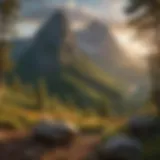 A breathtaking view of Hutch Mountain showcasing its majestic peaks and lush valleys.