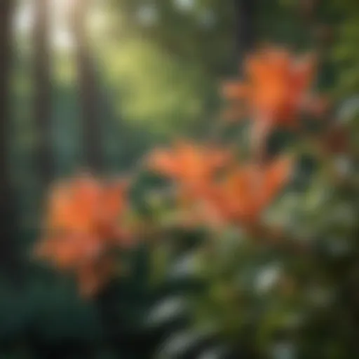 A vibrant hybrid honeysuckle plant showcasing its unique foliage and flowers