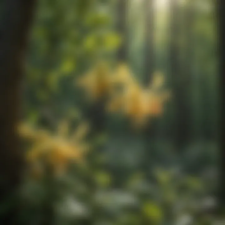 A landscape featuring hybrid honeysuckle integrated into sustainable management practices