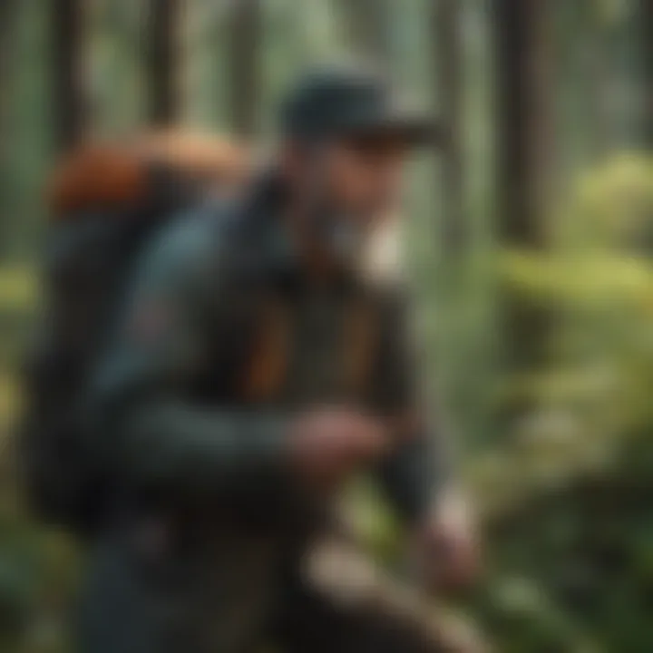 Foraging for Edible Plants Survivalist identifying edible plants in the forest