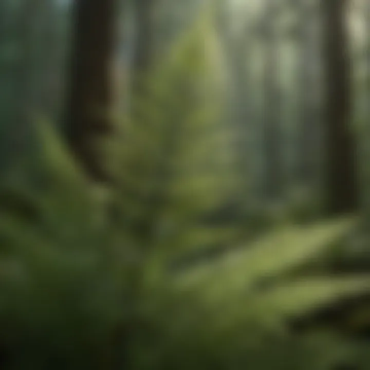 Botanical Guide to Fern Identification A botanical guide open to a page on ferns, featuring identification techniques and tips