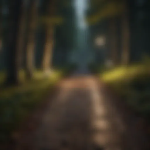 Illuminated pathway at night