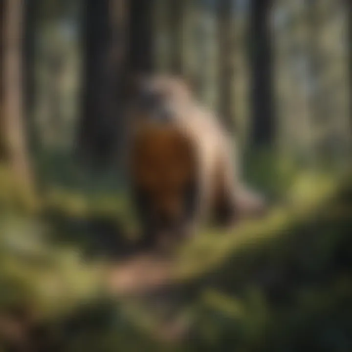 Disruption of Native Wildlife by Invasive Species Illustration depicting the disruption of native wildlife by invasive species in California