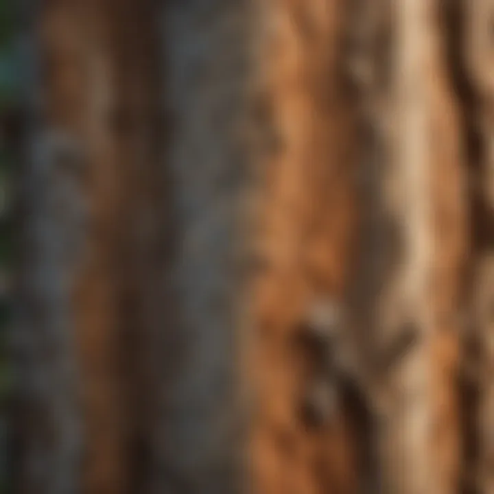 Close-up of Arizona sycamore bark texture highlighting its unique patterns.