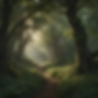 Layered Canopy Formed by Interconnected Foliage Interconnected Foliage Creating Canopy Layers