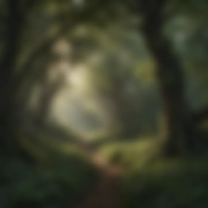 Layered Canopy Formed by Interconnected Foliage Interconnected Foliage Creating Canopy Layers