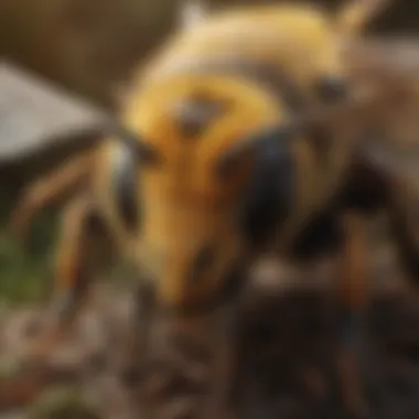The Intricacies of Bee Behaviors in Ecology Illustration depicting intricate bee behaviors in ecology