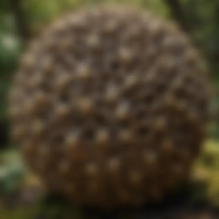 Intricate design of a wasp nest