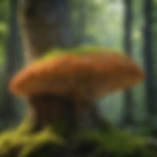 Lush green tree affected by fungal infection