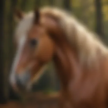 Close-up of horse's intricate mane and tail