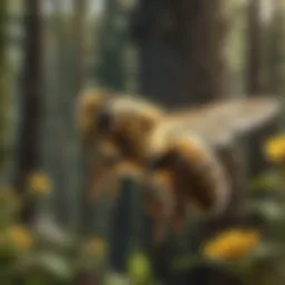 Majestic Yellow Bee in Flight