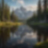 Majestic Grand Teton Peak reflecting in alpine lake
