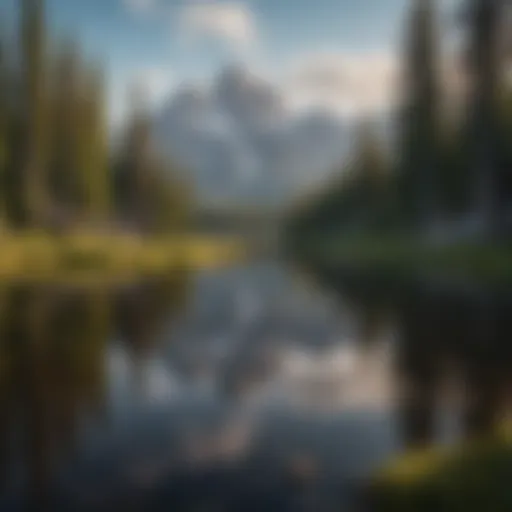 Majestic Grand Teton Peak reflecting in alpine lake