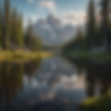 Reflection of Grand Teton Peak in Alpine Lake Majestic Grand Teton Peak reflecting in alpine lake