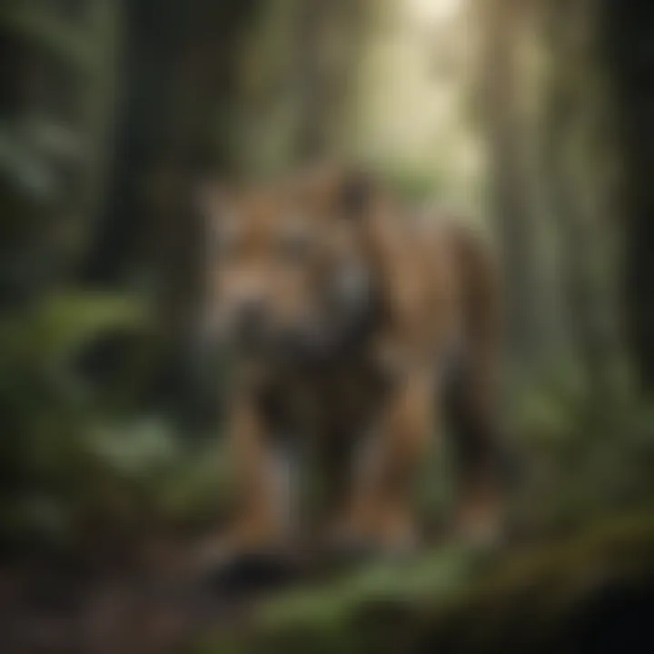 Jaguar Roaming the Central American Rainforest